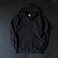gm. Emb. Zip Hoodie- Black