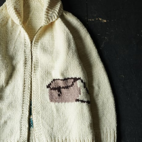 Unknown Vintage Zipped Cowichan sweater(60s aboutL)