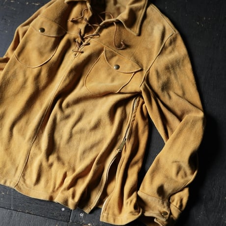 Vintage Deerskin Lace Up Pullover (about M)