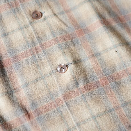 70s Pendleton Wool Plaid Open Collar Shirt