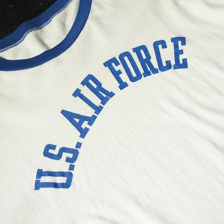 USAF Printed Ringer T-Shirt (70s about L )