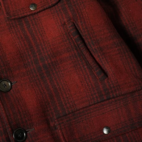 Carter's Ombre Plaid Wool Hooded Coat (50-60s about M Union Made )