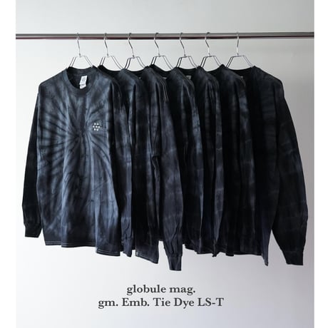 globule mag. gm. Emb. L/S Crew Neck Tee - Tie Dye / Black