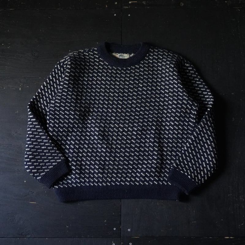 L.L. Bean Birds Eye Wool Sweater (80s L made in