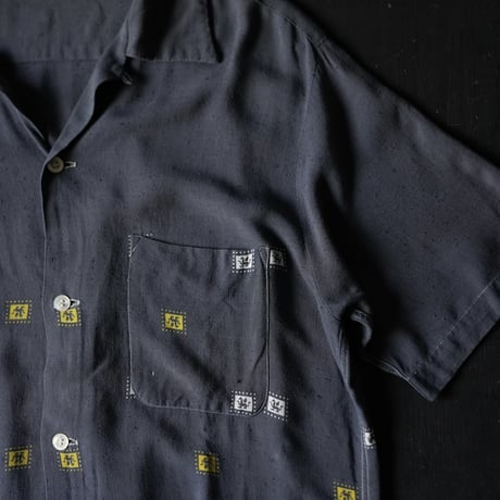 Single Needle Tailoring Open Collar Shirt （50s M vintage）