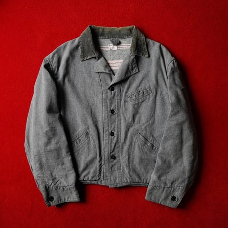 30-40s HERCULES Work Jacket - Black Chambray “巨人タグ”