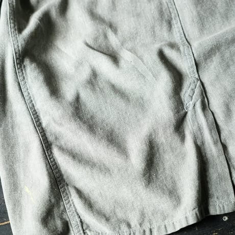 Vintage Black Chambray Tielocken Coat (about 40-50s France)