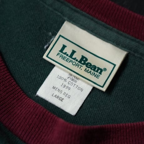 L.L. Bean 2 Tone Long Sleeve T-Shirt (80-90s L made in USA)