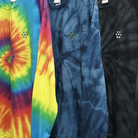 gm. Emb. L/S Crew Neck Tee - Tie Dye / Navy