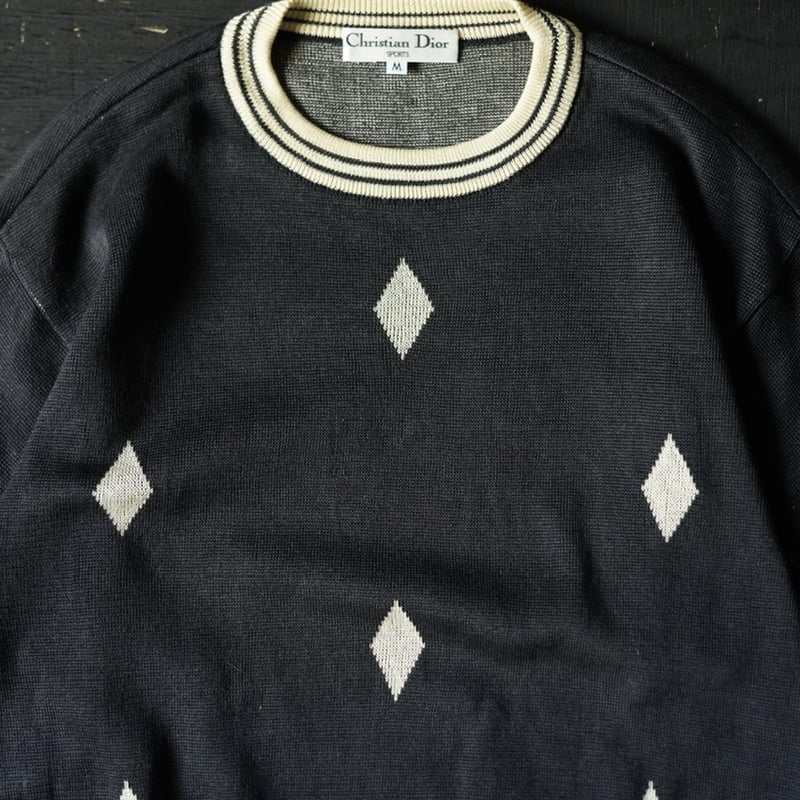 Christian Dior Cotton Knit Jacquard Sweater (80