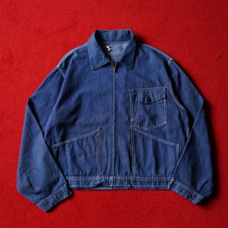 [special] 50s Vintage Denim Zip Work Jacket