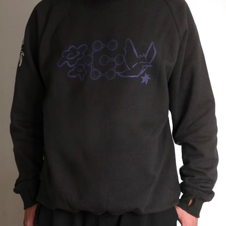 globule mag. × ugo Raglan Sleeve Crew Sweat Charcoal