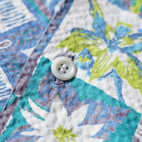 50-60s Penny's Open Collar shirt - Seersucker