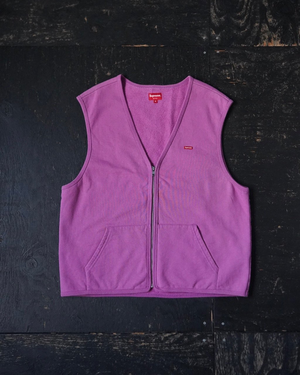 Supreme ピンク Vネックベスト M Supreme Zip-up Sweat Vest (M made in Canada) |
