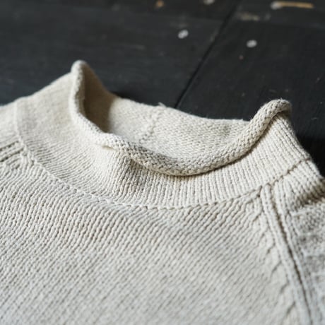 J.Crew Linen Cotton Roll Neck Sweater（90s L 巨人タグ）