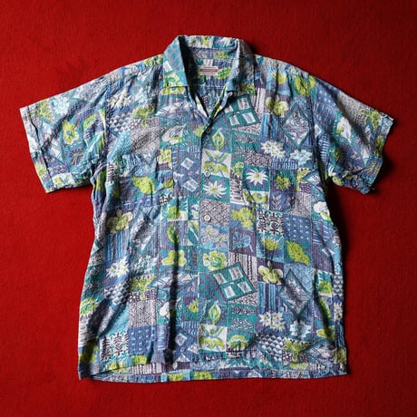 50-60s Penny's Open Collar shirt - Seersucker