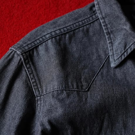 80s Wrangler Western Shirt - Black Denim