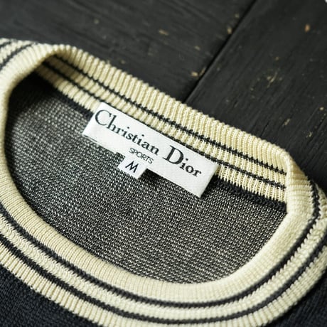 Christian Dior Cotton Knit Jacquard Sweater (80s L made in USA)