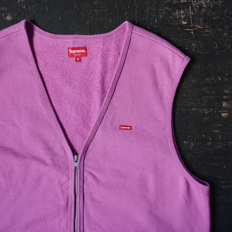 Supreme ピンク Vネックベスト M Supreme Zip-up Sweat Vest (M made in Canada) |