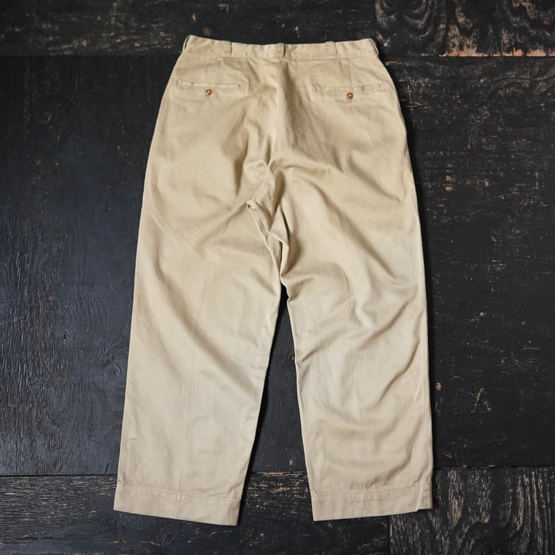 50s U.S ARMY PW CHINO TROUSERS プリズナー W32 U.S. Army Chino Trousers (50s 33/29 ) | globule
