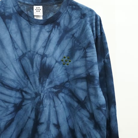 gm. Emb. L/S Crew Neck Tee - Tie Dye / Navy