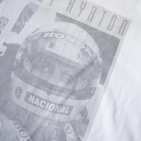 Fruit of the Loom Ayrton Senna Print T-Shirt (90s L made in Canada )
