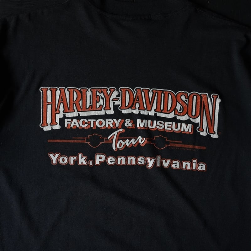 Harley Davidson Printed T-Shirt(80s XL 袖シングルステッ