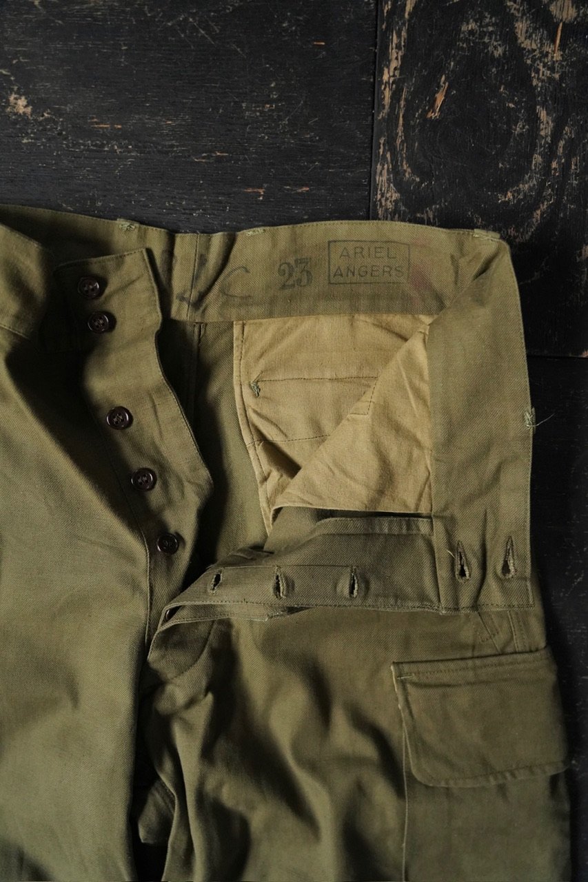M47 フランス軍 前期 33 カーゴパンツ french ヴィンテージ 50s French Army M47 Pant (40-50s W33 前期モデル) | globu