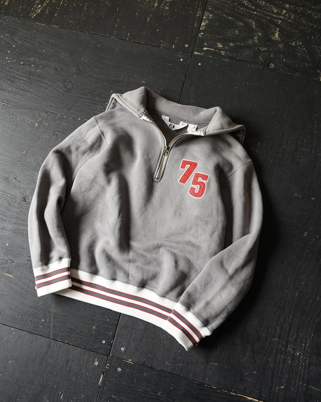 初期　90s good enough ジップ　スエット　ボーダー グッドイナフ Goodenough 90年代 90S 初期 ボーダー ハーフ