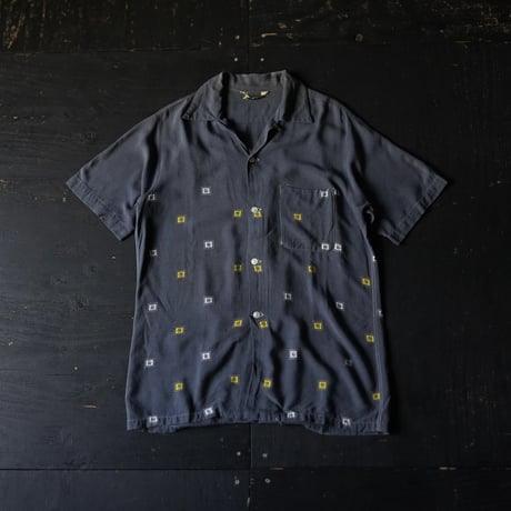 Single Needle Tailoring Open Collar Shirt （50s M vintage）