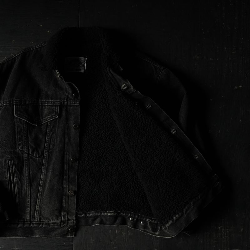 Levi's 70629-4159 Black Denim Boa Jacket (90s M