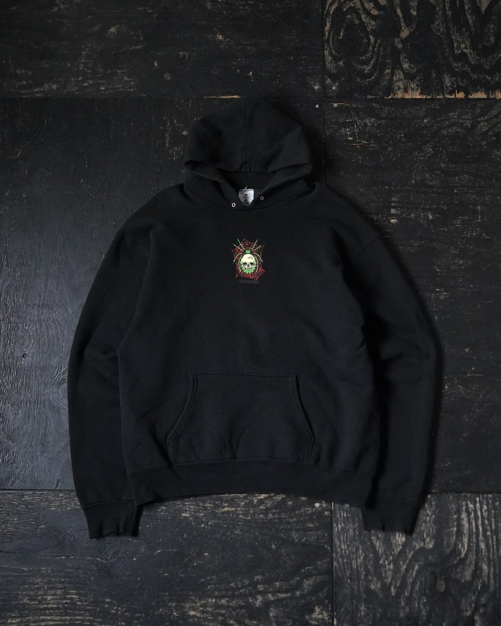 ZOR-LAC グラフィックフーディ ブラック Zorlac Spider Print Hoody (90s XL ) | globule mag.