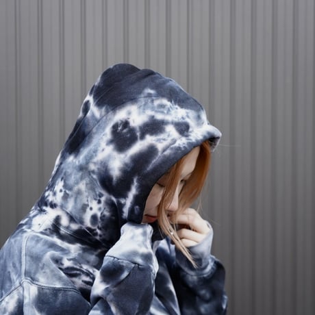 gm. Emb. Sweat Hoody - Tie Dye  / Multi Black