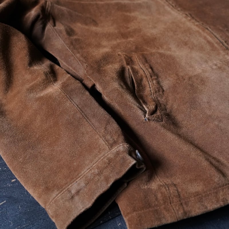 POLO ラフアウト オイルド スエードジャケット S Polo Ralph Lauren Suede Zip Jacket (90s M) | gl