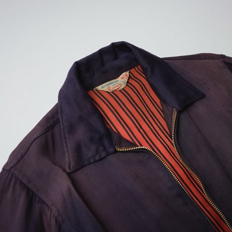 50s Gabardine Jacket "茄子紺 鬼フェード"
