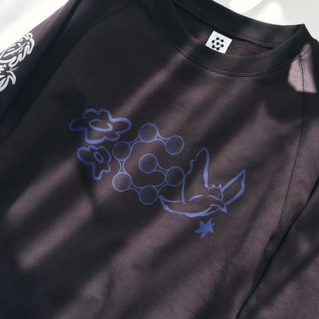 globule mag. × ugo Raglan Sleeve Crew Sweat Charcoal