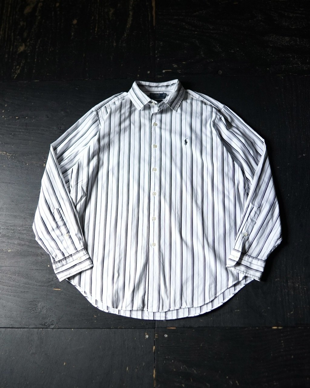 ラルフローレン 極美品 現行 L/S shirt 0 stripe 黒白 極美品 現行 ラルフローレン L/S shirt 0 stripe 黒白 トップス