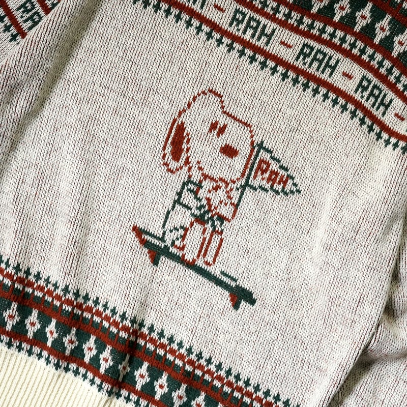 70s 80s snoopy arrow ニット size M 70s 80s snoopy arrow ニット size M