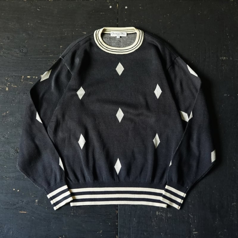 Christian Dior Cotton Knit Jacquard Sweater (80