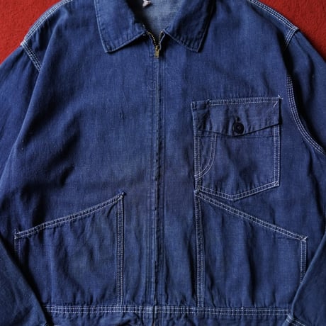 [special] 50s Vintage Denim Zip Work Jacket