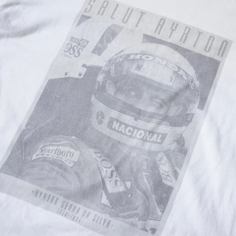 Fruit of the Loom Ayrton Senna Print T-Shirt (90s L made in Canada )