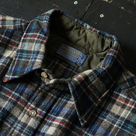 Pendleton Wool Shadow Plaid Shirt (70s L made in USA)