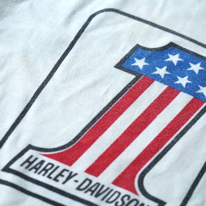 Harley Davidson No.1 Print Ringer T-Shirt (80s