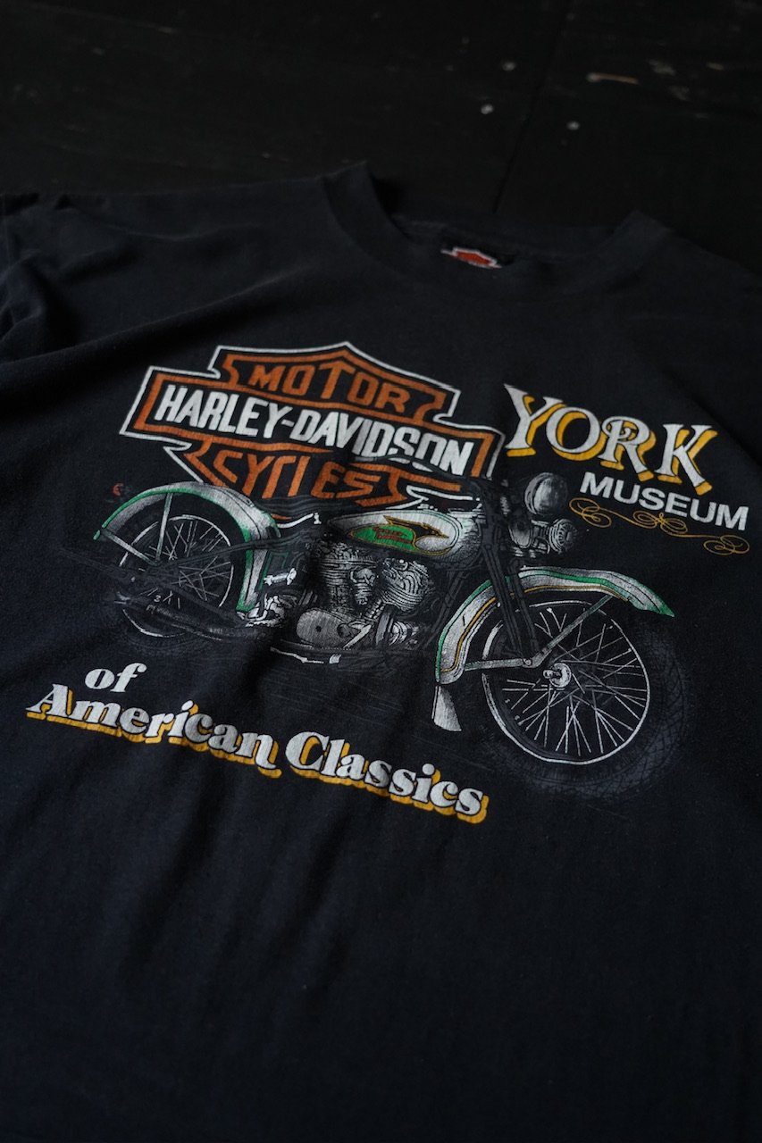 Harley Davidson Printed T-Shirt(80s XL 袖シングルステッ