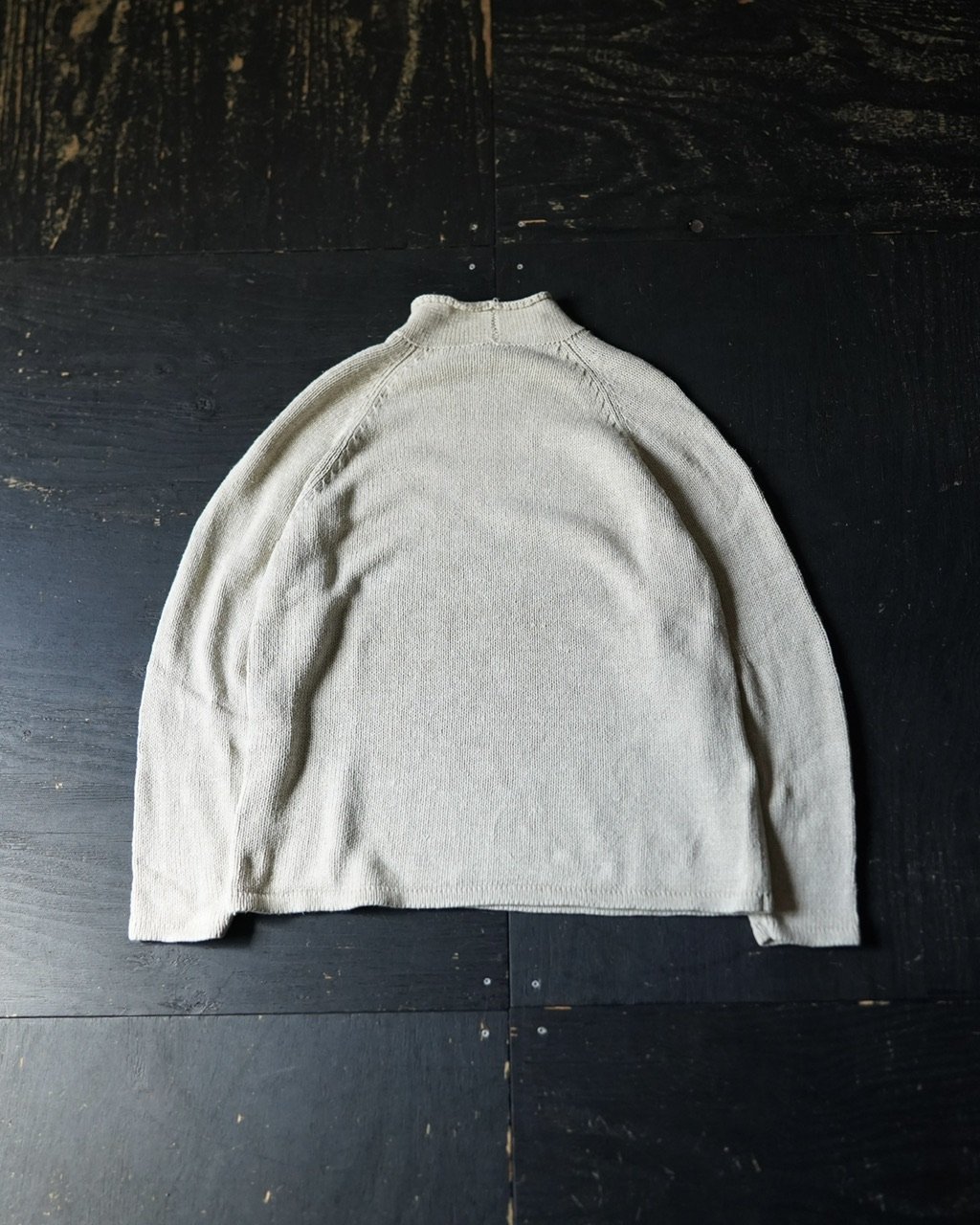 90s 香港製 J.CREW コットン ニット ポロ シャツ XL J.Crew Linen Cotton Roll Neck Sweater（90s L 巨人タ