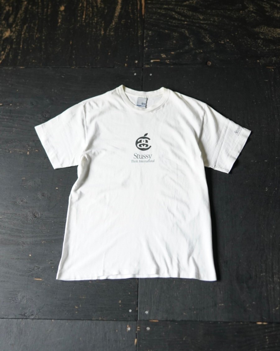 00s OLD STUSSY Apple アップル サンプリング Tシャツ 紺 00s OLD STUSSY Apple アップル サンプリング Tシャツ 紺 - メルカリ