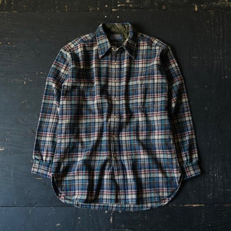 Pendleton Wool Shadow Plaid Shirt (70s L made in USA)