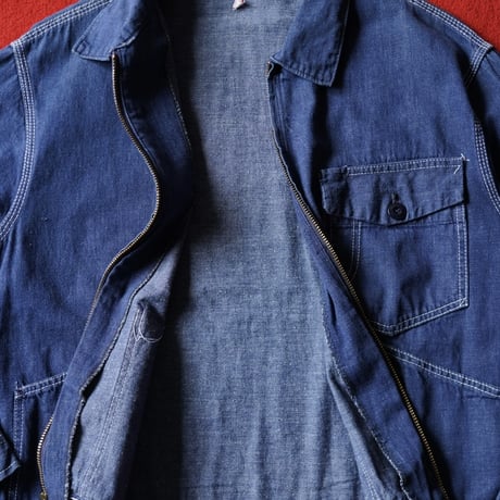 [special] 50s Vintage Denim Zip Work Jacket