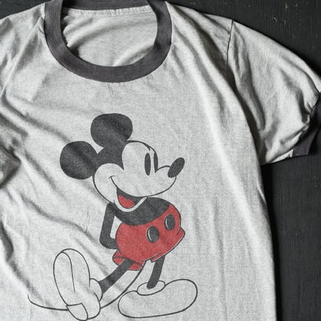 Mickey Print Ringer T-Shirt (90s aboutM Good Color)