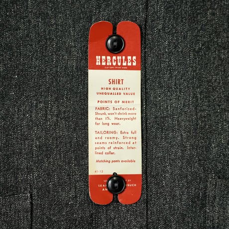 Hercules Black Chambray Work Shirt（Dead Stock）